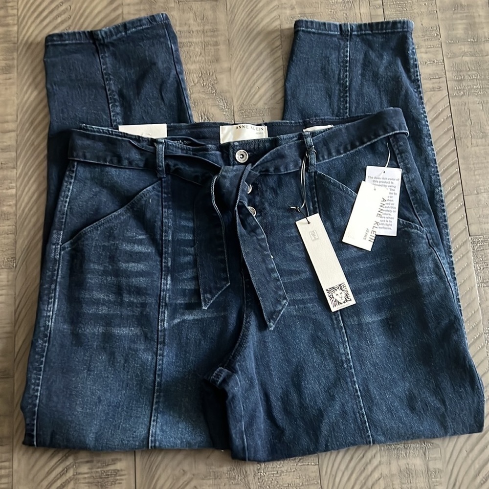 Anne Klein Barrel Trouser‎ Dark Blue Wash Jeans - Size 12